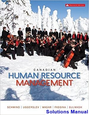 Canadian Human Resource Management Canadian 11th Edition Schwind Solutions Manual