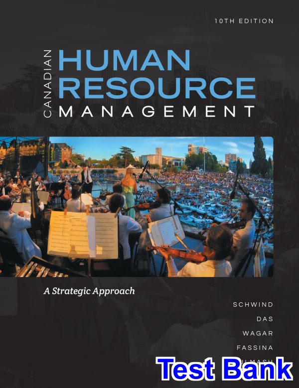 Canadian Human Resource Management A Strategic Approach Canadian 10th Edition Schwind Test Bank