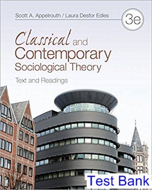 Classical and Contemporary Sociological Theory Text and Readings 3rd Edition Appelrouth Test Bank