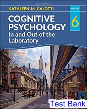 Cognitive Psychology In and Out of the Laboratory 6th Edition Galotti Test Bank