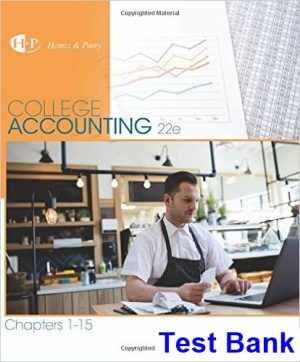 College Accounting Chapters 1-15 22nd Edition Heintz Test Bank