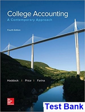 College Accounting A Contemporary Approach 4th Edition Haddock Test Bank