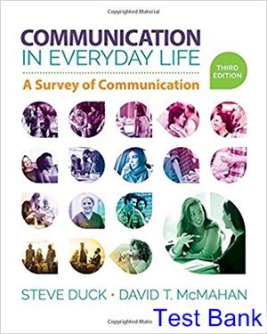 Communication in Everyday Life A Survey of Communication 3rd Edition Duck Test Bank