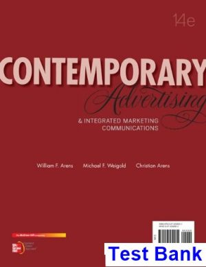Contemporary Advertising and Integrated Marketing Communications 14th Edition Arens Test Bank