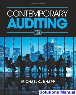 Contemporary Auditing 10th Edition Knapp Solutions Manual