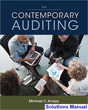 Contemporary Auditing 11th Edition Knapp Solutions Manual