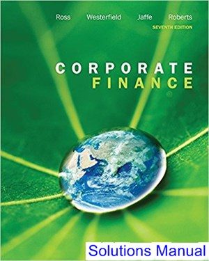 Corporate Finance Canadian 7th Edition Ross Solutions Manual