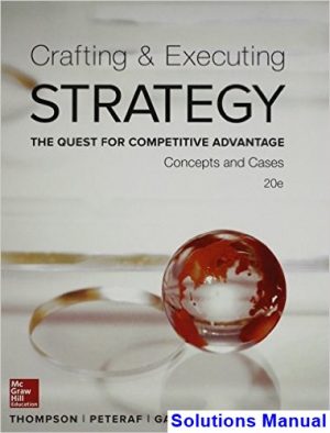 Crafting and Executing Strategy Concepts and Cases The Quest for Competitive Advantage 20th Edition Thompson Solutions Manual