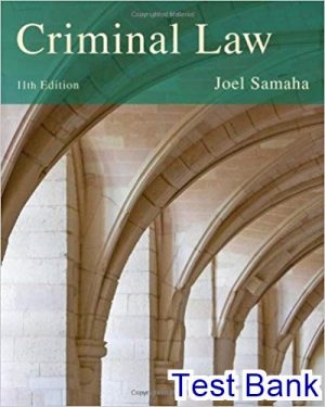 Criminal Law 11th Edition Joel Test Bank