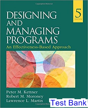 Designing and Managing Programs An Effectiveness Based Approach 5th Edition Kettner Test Bank