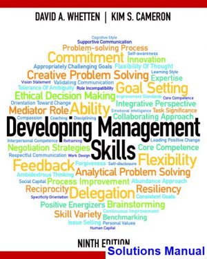 Developing Management Skills 9th Edition Whetten Solutions Manual