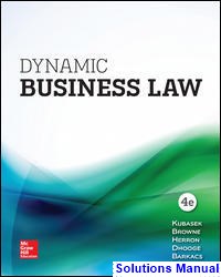 Dynamic Business Law 4th Edition Kubasek Solutions Manual