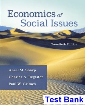 Economics of Social Issues 20th Edition Sharp Test Bank