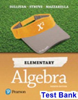 Elementary Algebra 4th Edition Sullivan Test Bank