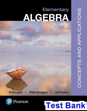 Elementary Algebra Concepts and Applications 10th Edition Bittinger Test Bank