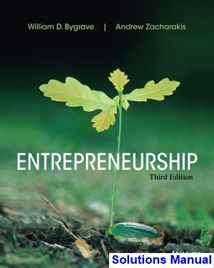 Entrepreneurship 3rd Edition Bygrave Solutions Manual