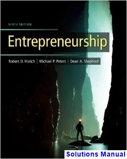 Entrepreneurship 9th Edition Hisrich Solutions Manual