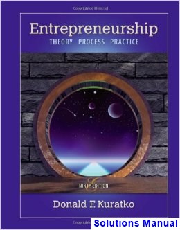 Entrepreneurship Theory Process and Practice 9th Edition Kuratko Solutions Manual