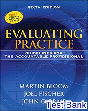 Evaluating Practice Guidelines For The Accountable Professional 6th Edition Bloom Test Bank