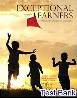 Exceptional Learners An Introduction To Special Education 12th Edition Hallahan Test Bank