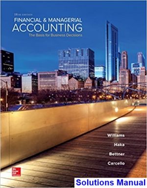 Financial and Managerial Accounting The Basis for Business Decisions 18th Edition Williams Solutions Manual