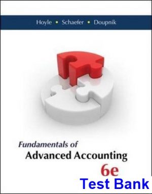 Fundamentals of Advanced Accounting 6th Edition Hoyle Test Bank