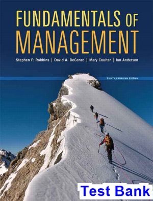 Fundamentals of Management Canadian 8th Edition Robbins Test Bank