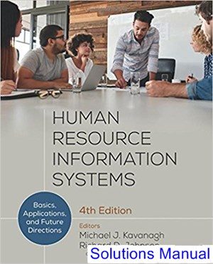 Human Resource Information Systems Basics Applications and Future Directions 4th Edition Kavanagh Solutions Manual