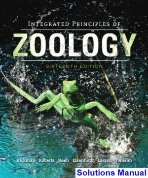 Integrated Principles of Zoology 16th Edition Hickman Solutions Manual