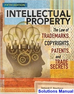 Intellectual Property The Law of Trademarks Copyrights Patents and Trade Secrets 5th Edition Bouchoux Solutions Manual