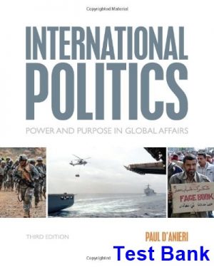 International Politics Power and Purpose in Global Affairs 3rd Edition Paul DAnieri Test Bank