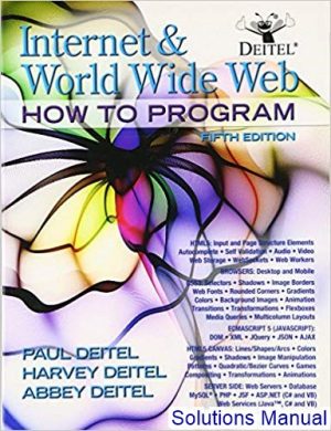 Internet And World Wide Web How To Program 5th Edition Deitel Solutions Manual