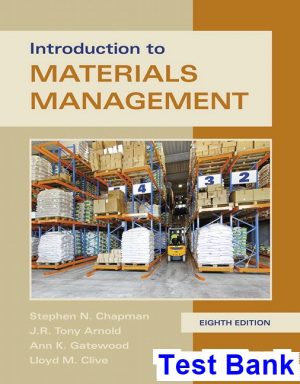 Introduction to Materials Management 8th Edition Chapman Test Bank