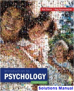 Introduction to Psychology 10th Edition Plotnik Solutions Manual