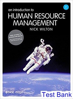 Introduction to Human Resource Management 3rd Edition Wilton Test Bank