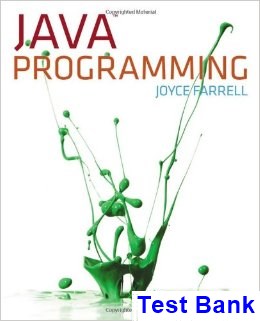 Java Programming 7th Edition Joyce Farrell Test Bank