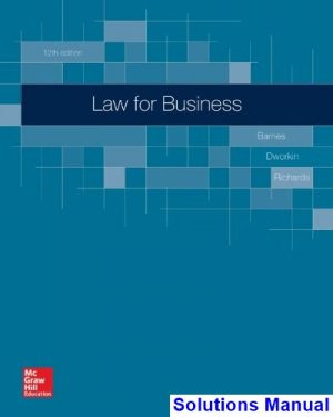Law for Business 12th Edition Barnes Solutions Manual