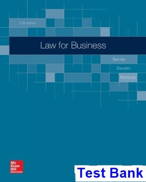Law for Business 12th Edition Barnes Test Bank