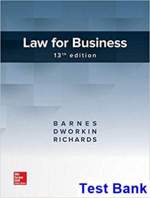 Law for Business 13th Edition Barnes Test Bank