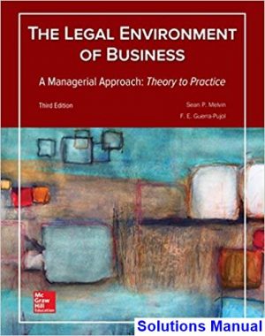 Legal Environment of Business A Managerial Approach Theory to Practice 3rd Edition Melvin Solutions Manual