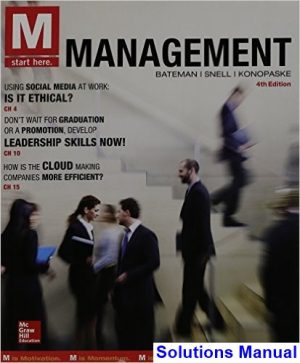 M Management 4th Edition Bateman Solutions Manual
