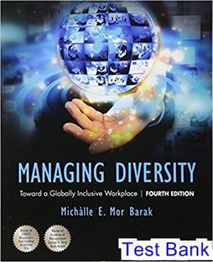 Managing Diversity Toward a Globally Inclusive Workplace 4th Edition Barak Test Bank