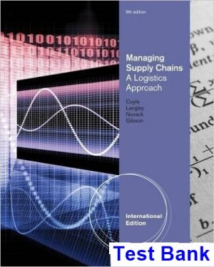 Managing Supply Chains A Logistics Approach International Edition 9th Edition Coyle Test Bank