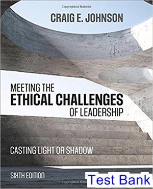 Meeting the Ethical Challenges of Leadership Casting Light or Shadow 6th Edition Johnson Test Bank
