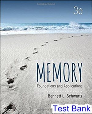 Memory Foundations and Applications 3rd Edition Schwartz Test Bank