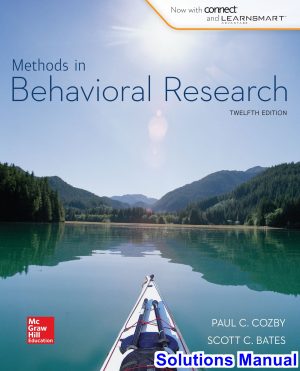 Methods in Behavioral Research 12th Edition Cozby Solutions Manual