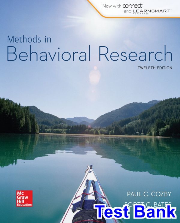 Methods in Behavioral Research 12th Edition Cozby Test Bank