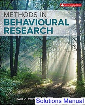 Methods in Behavioural Research Canadian 2nd Edition Cozby Solutions Manual