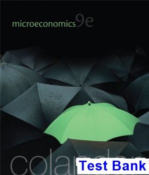 Microeconomics 9th Edition Colander Test Bank
