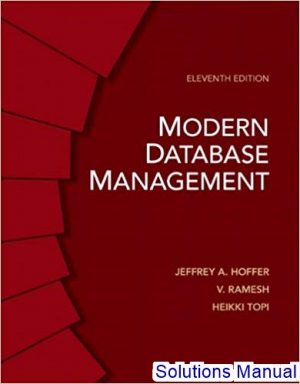 Modern Database Management 11th Edition Hoffer Solutions Manual